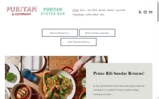 Puritan Oyster Bar website