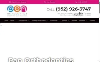 Pan Orthodontics - Edina website