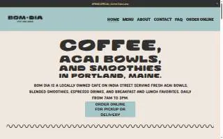 Bom Dia Cafe website