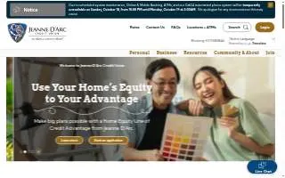 Jeanne D'Arc Credit Union of Dracut website