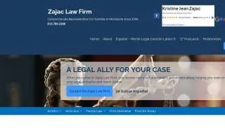 Zajac Law Firm of Minneapolis website