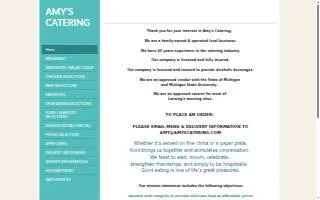 Amy's Catering of Lansing website