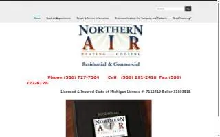 Northern Air Heating and Cooling website