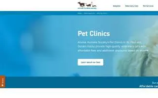 Animal Humane Society Pet Clinic of St. Paul website