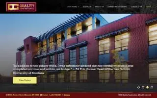 Quality Construction Company website