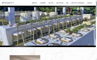 Prestige Event Rentals website