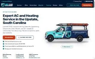First Class Heating & Air website
