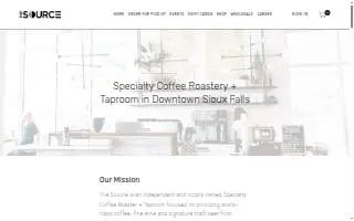 The Source Coffee Roastery + Taproom website