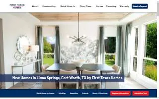 First Texas Homes - Llano Springs website