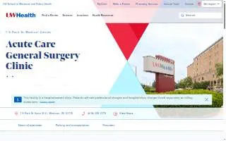 UW Health 1 S Park St Medical Center General Surgery Clinic website