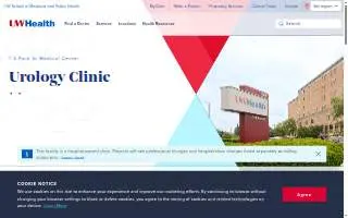 UW Health 1 S Park St Medical Center Urology Clinic website