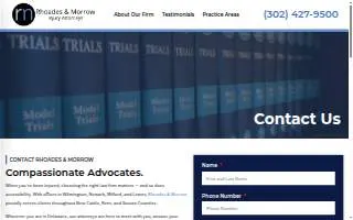 Rhoades & Morrow Attorneys at Law of Wilmington website