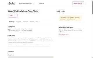 West Wichita Minor Care Clinic website