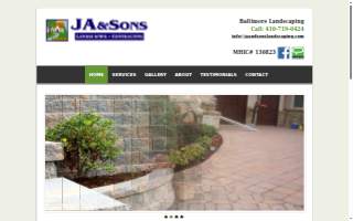 J A & Sons Landscaping website