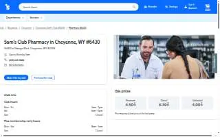 Sam's Club Pharmacy of Cheyenne website