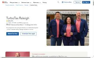 TurboTax - Crabtree Valley, Raleigh website
