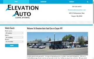 Elevation Auto website