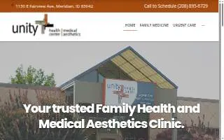 Unity Health Center and Medical Aesthetics website