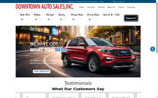 Downtown Auto Sales website