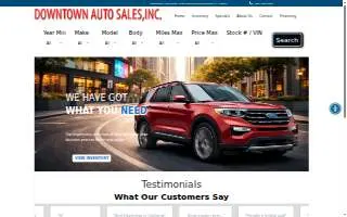 Downtown Auto Sales of Bakersfield website
