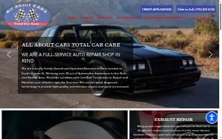 All About Cars Total Car Care website