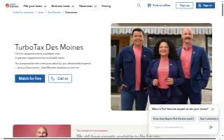 TurboTax - Downtown, Des Moines website