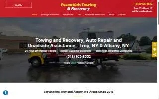 Essentials Towing & Recovery of Albany website