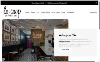 La Coop Coffee of Arlington website