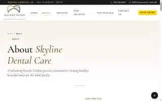 Skyline Dental Care of Sacramento website