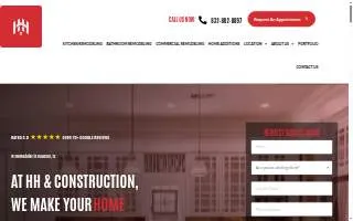 HH & Construction Houston TX website