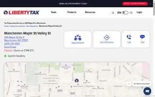 Liberty Tax of Manchester website