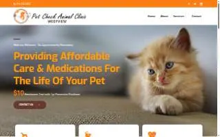Pet Check Animal Clinic website