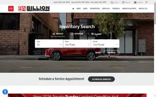 Billion Auto - Toyota in Sioux Falls website