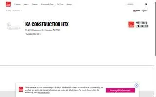 KA Construction HTX website