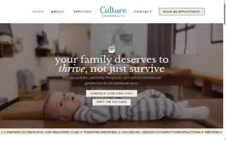 Culture Chiropractic- Family, Prenatal and Pediatric Chiropractors website