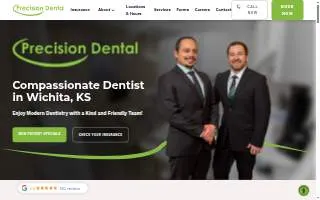 Precision Dental of Wichita website