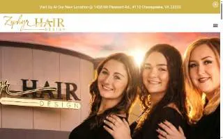 Zephyr Hair Design website