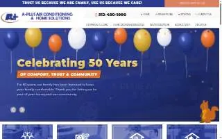 A-Plus Air Conditioning & Home Solutions website
