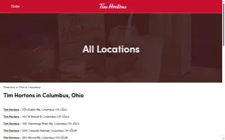 Tim Hortons of Columbus website