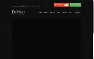 DaVinci Ristorante website