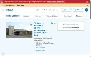St. Luke's Fitness & Sports Performance Center - West End website