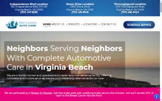 First Landing Auto Care website