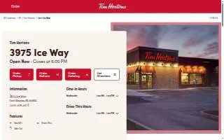 Tim Hortons of Fort Wayne website