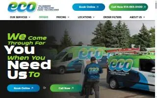 Eco Plumbers, Electricians, and HVAC Technicians of Delaware website