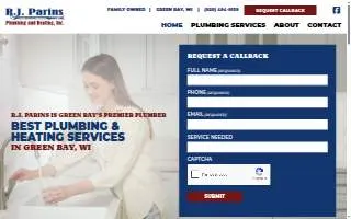 R J Parins Plumbing & Heating of Green Bay website