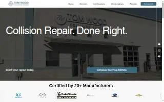 Tom Wood Collision Center website