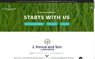 J. Ponce and Son Landscaping website