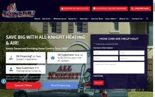All Knight Heating & Air Conditioning, Inc website