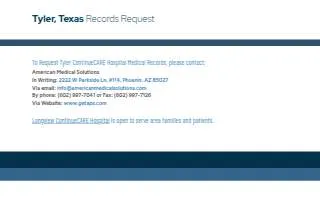 Tyler ContinueCARE Hospital website