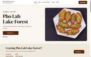 Pho Lab Lake Forest website
